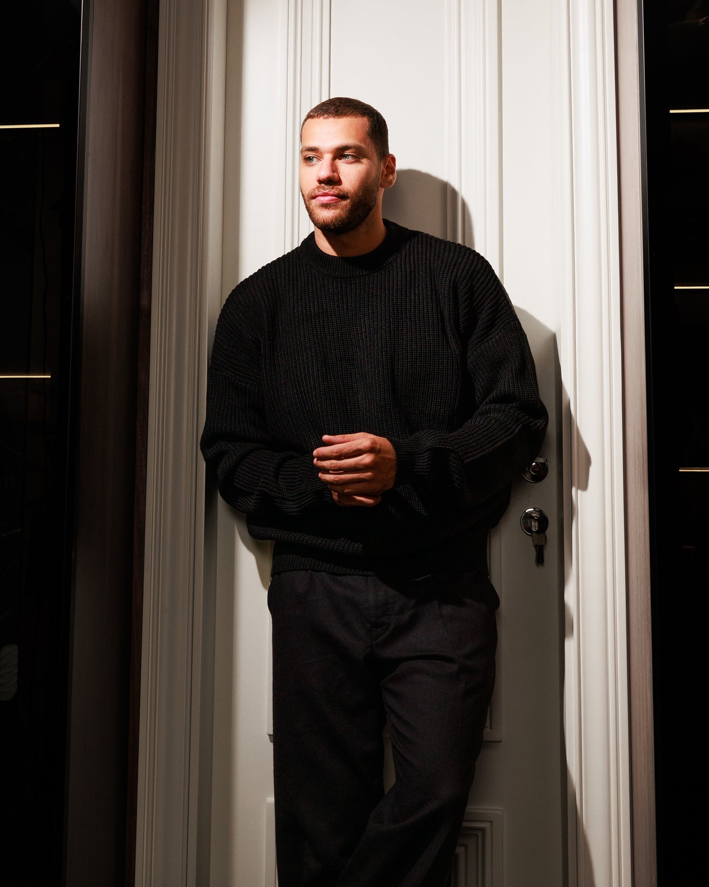 Black Knitted Crewneck