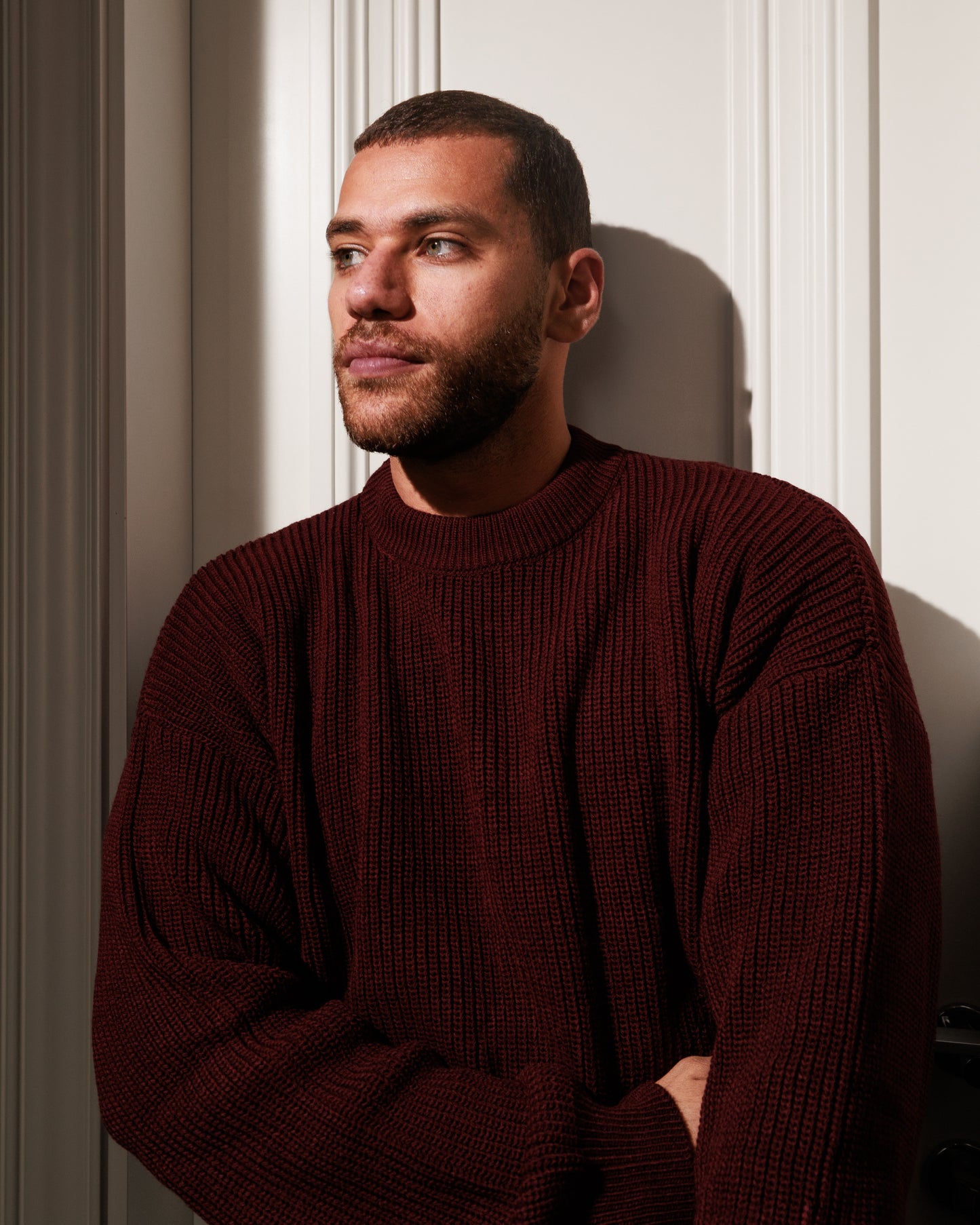 Burgundy Knitted Crewneck