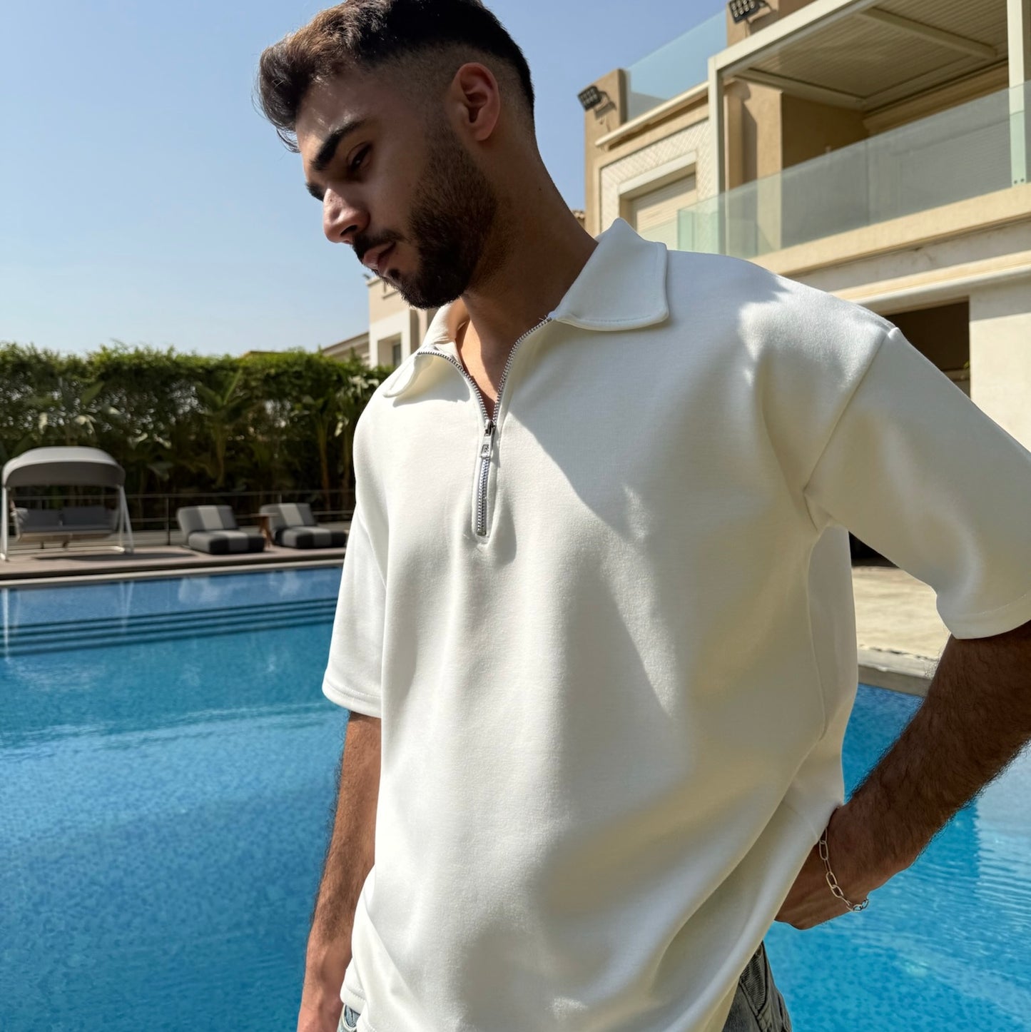 White Quarter Zip
