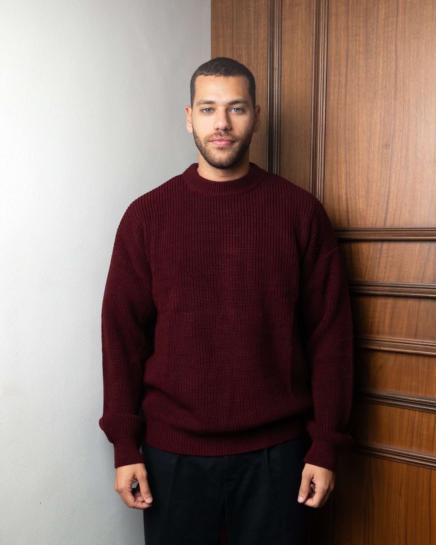 Burgundy Knitted Crewneck