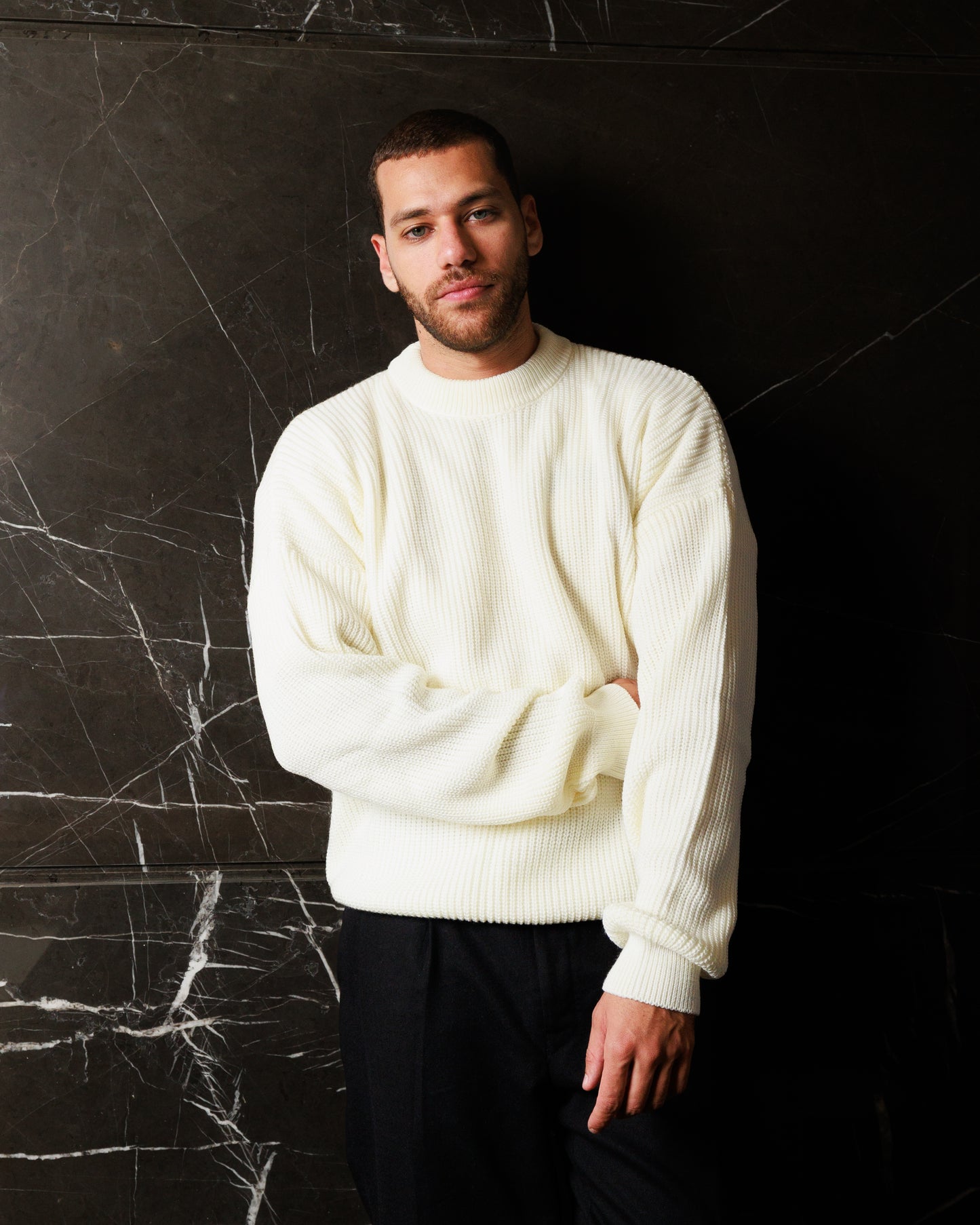 Cream Knitted Crewneck