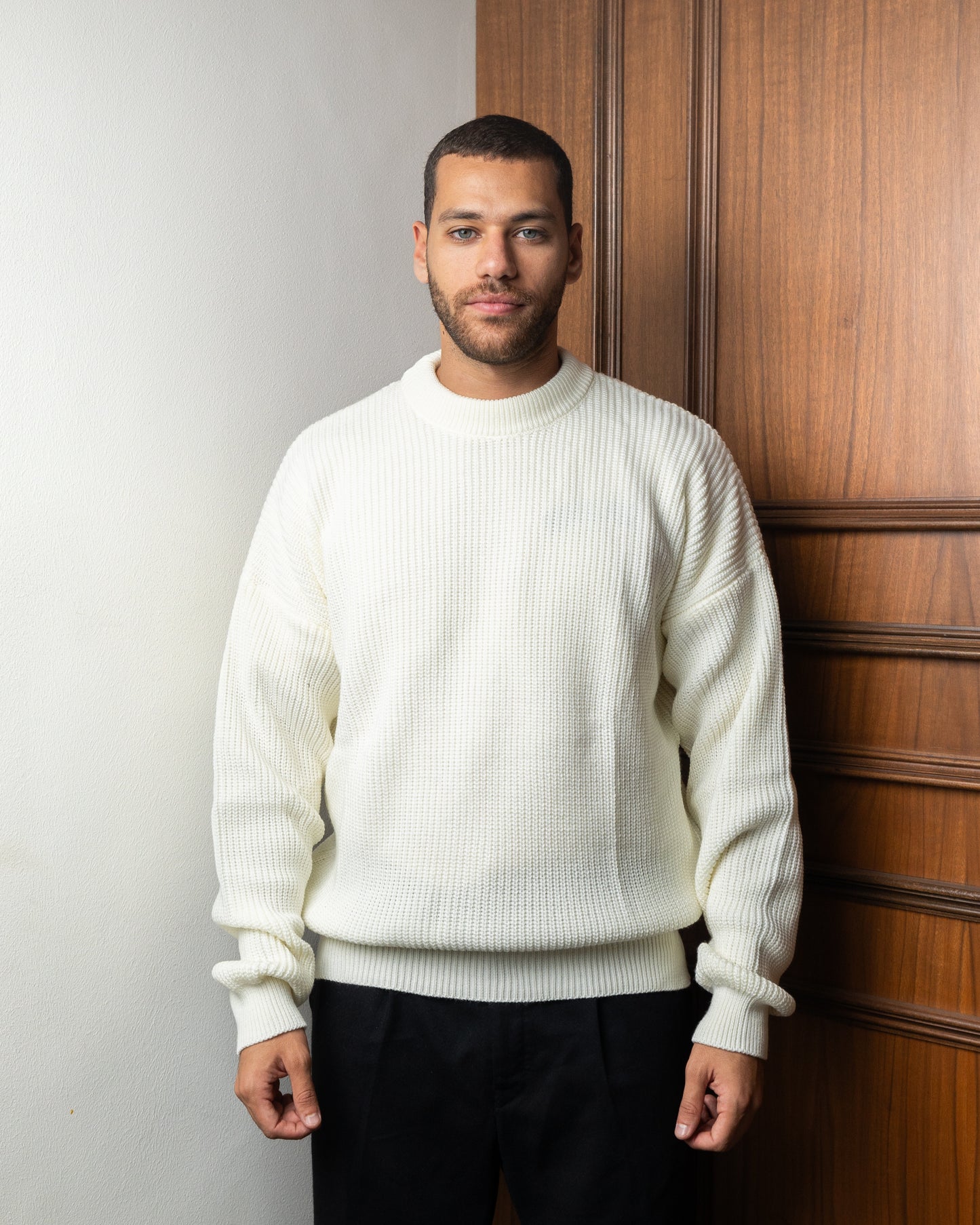 Cream Knitted Crewneck