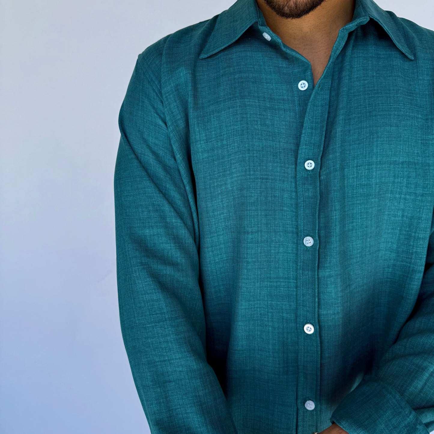 Petrol Linen Shirt