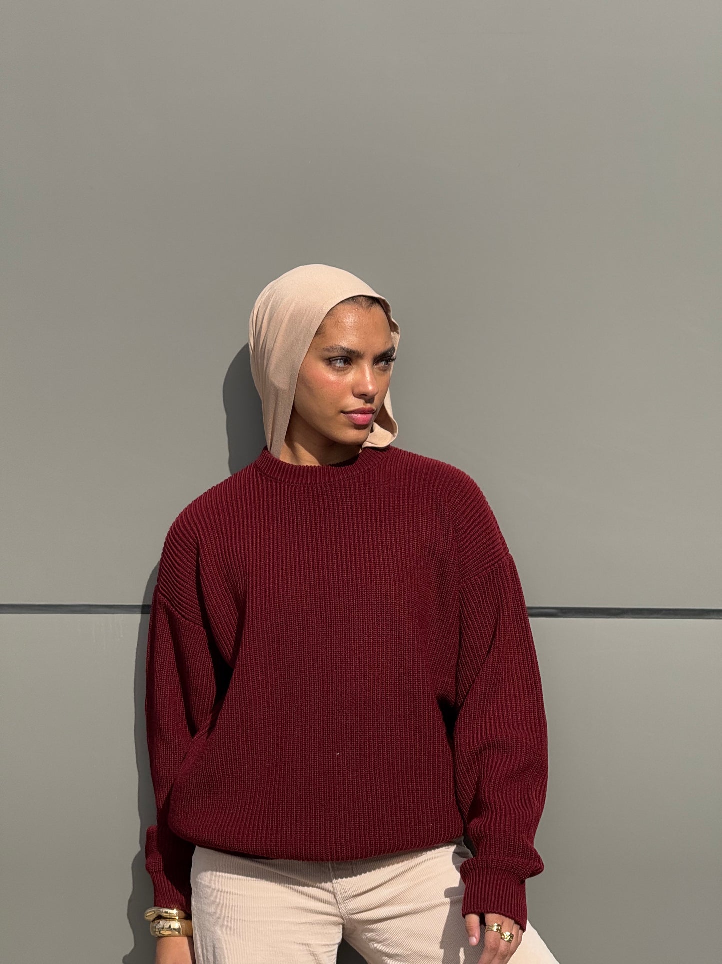 Burgundy Knitted Crewneck