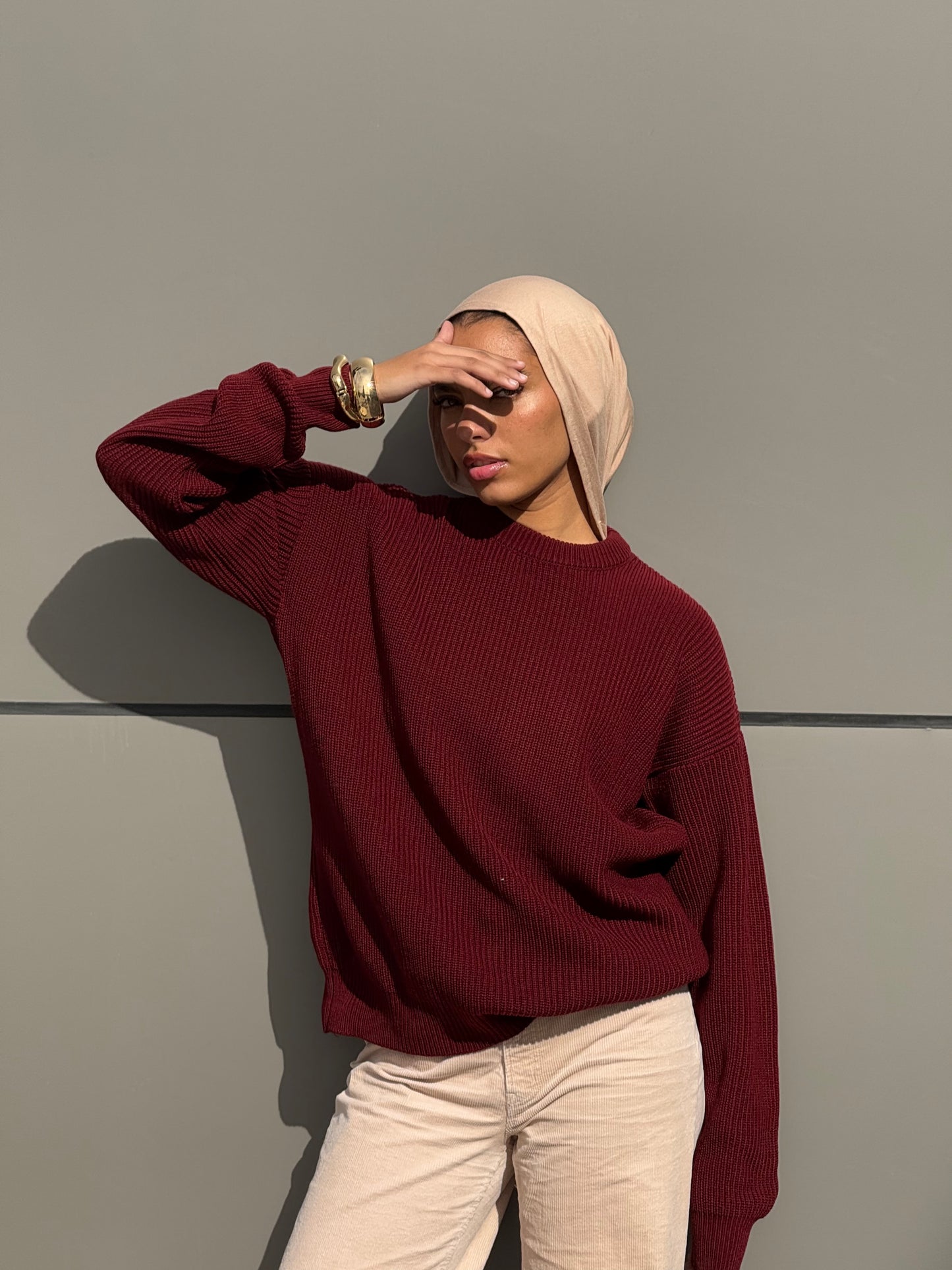 Burgundy Knitted Crewneck