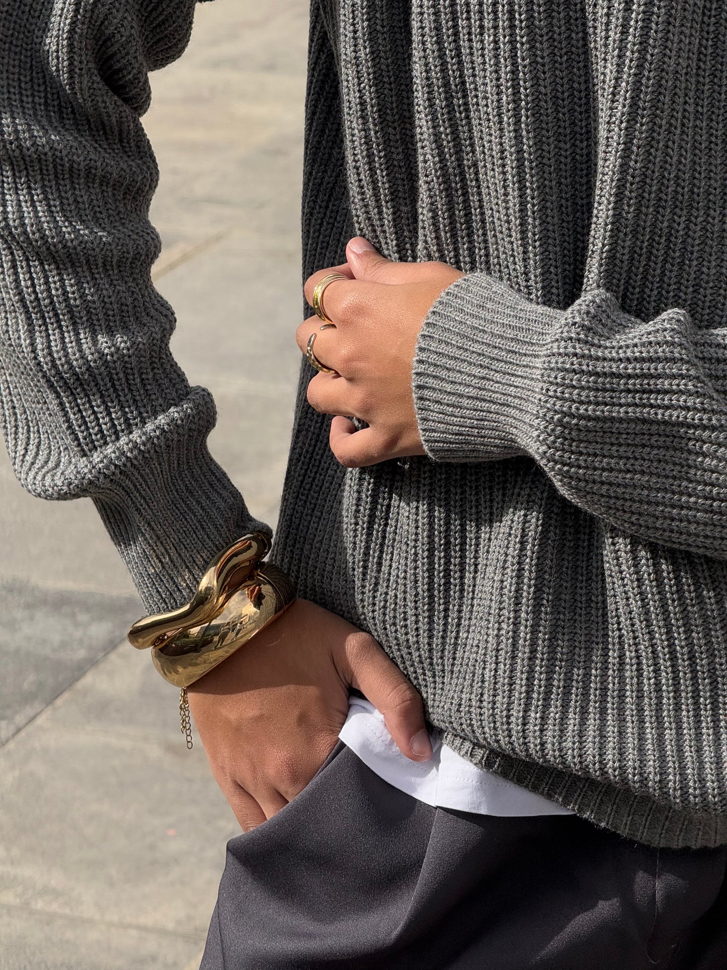 Grey Knitted Crewneck