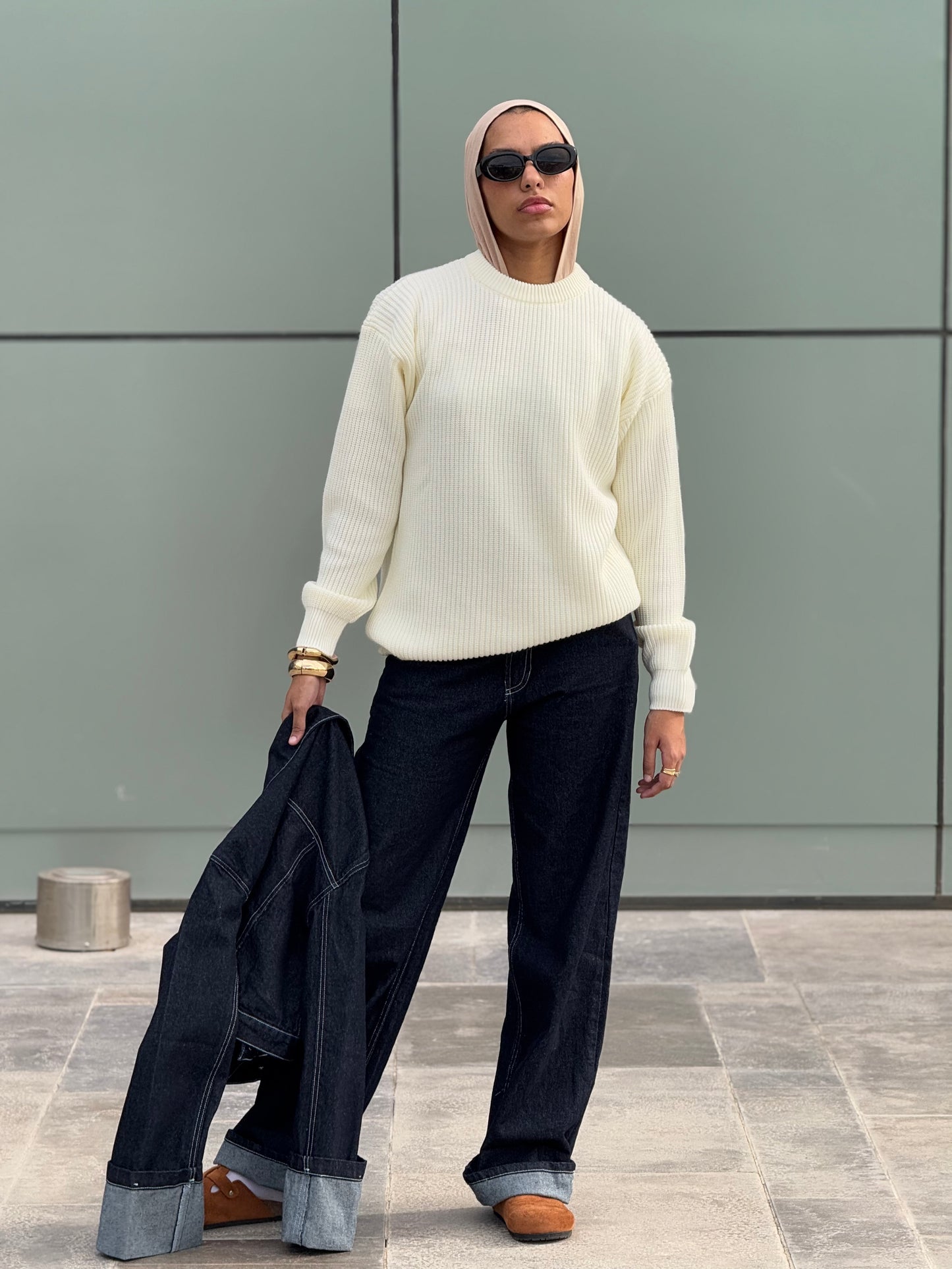 Cream Knitted Crewneck