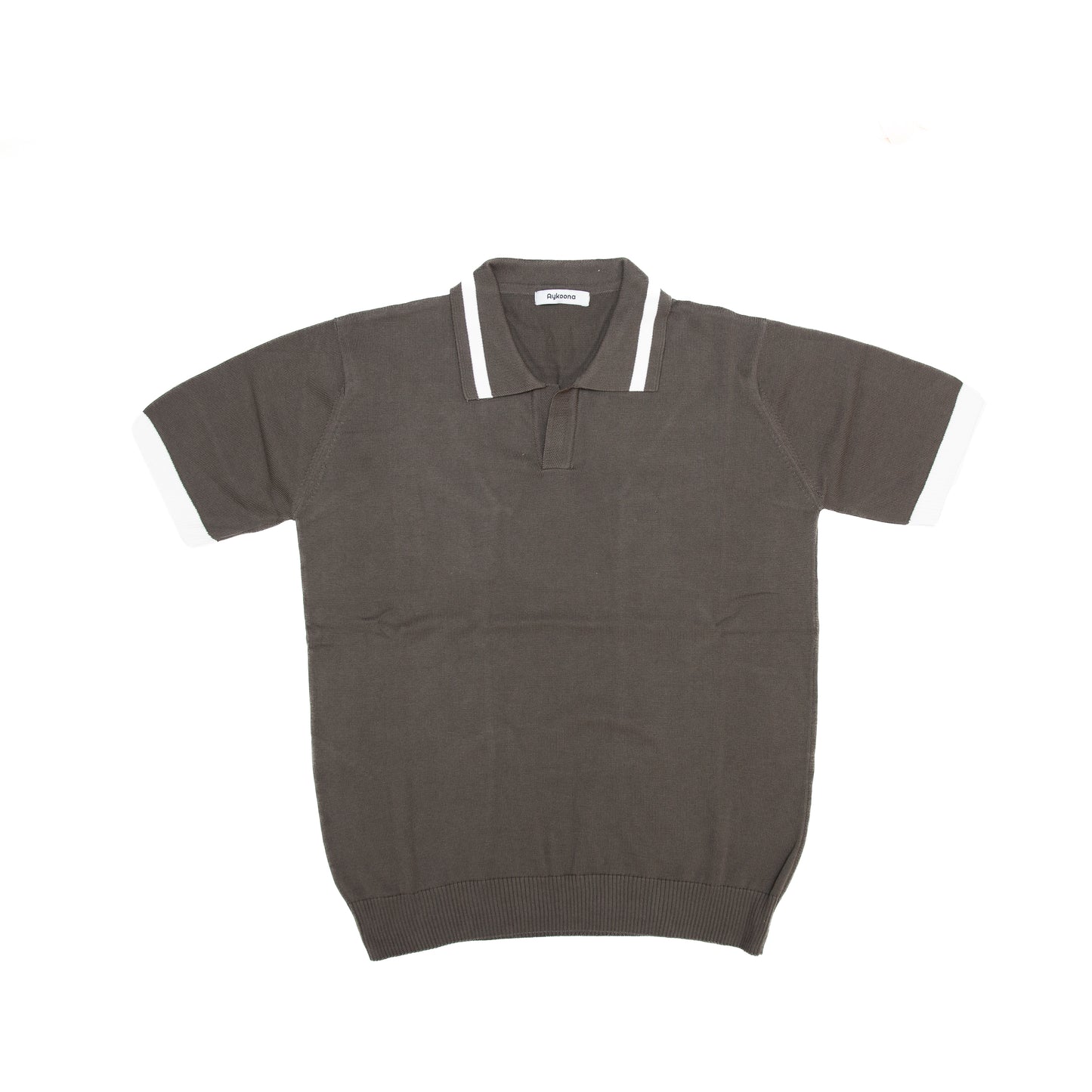 Olive Brown Striped Polo