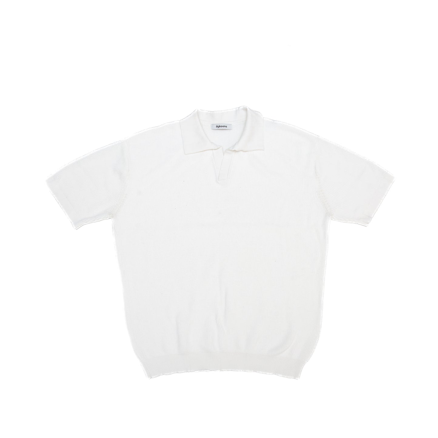 White Knitted Polo