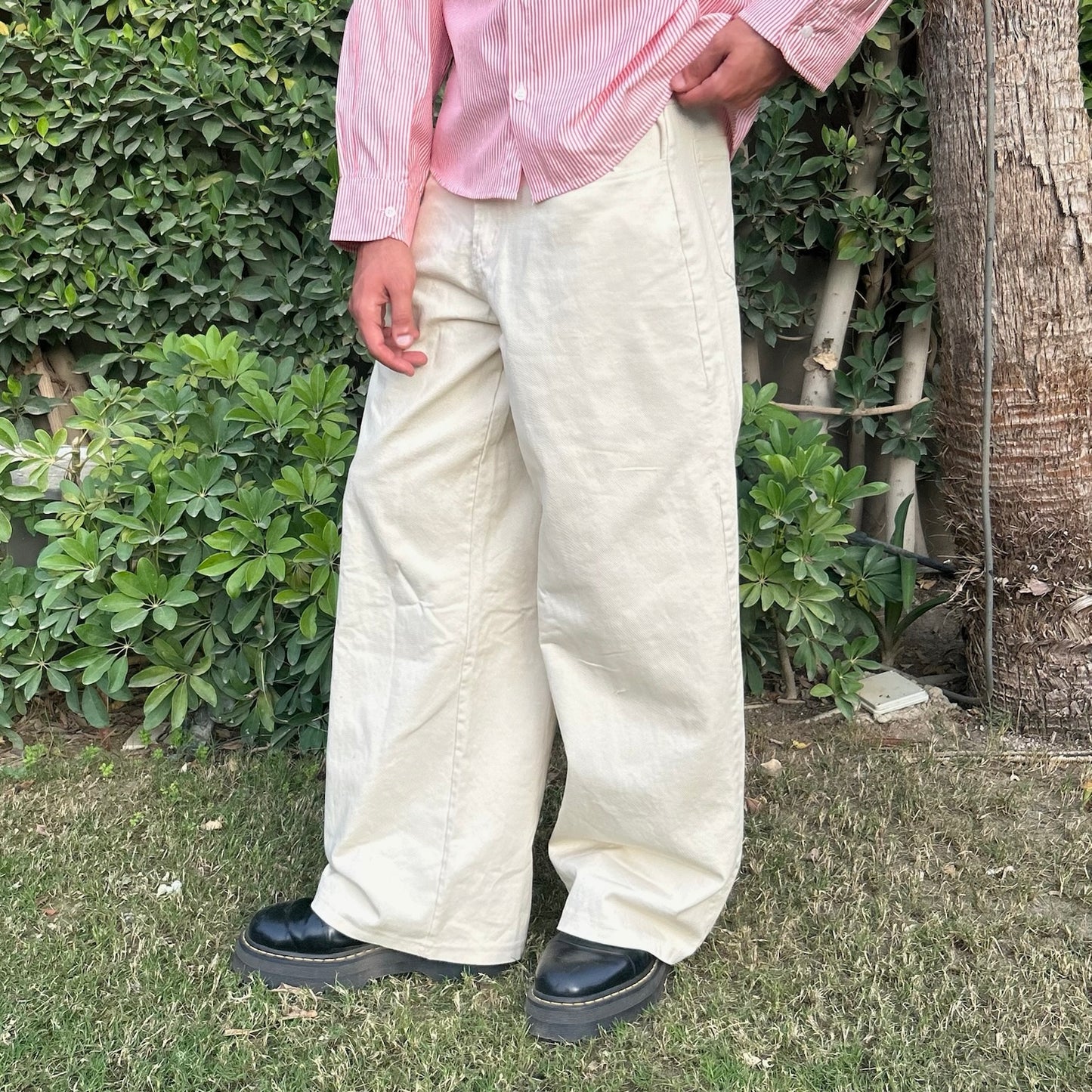 Cream Relaxed Pants