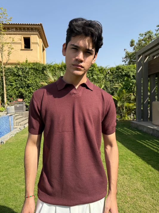 Brown Popcorn Polo