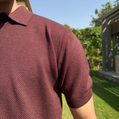 Brown Popcorn Polo