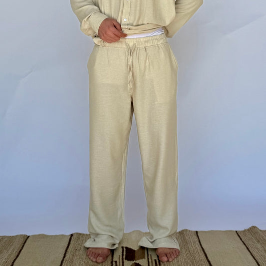 Beige Linen Pants