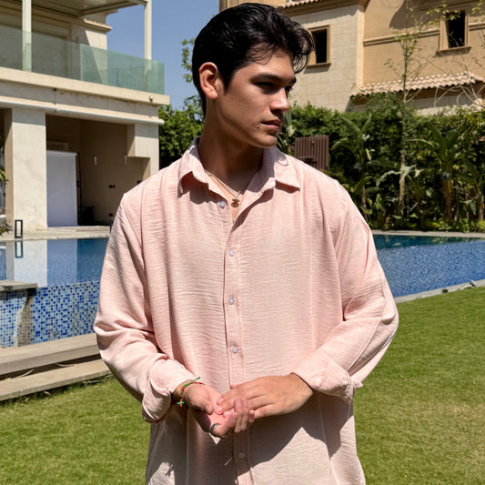 Peach Linen Shirt