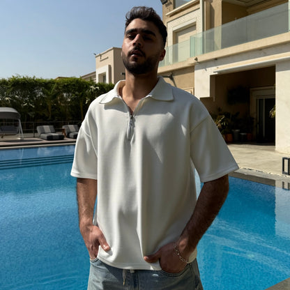 White Quarter Zip