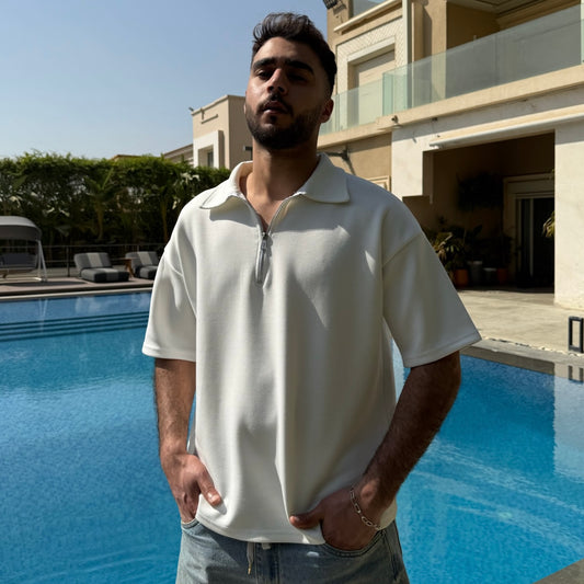 White Quarter Zip
