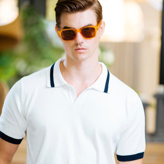 White Striped Polo