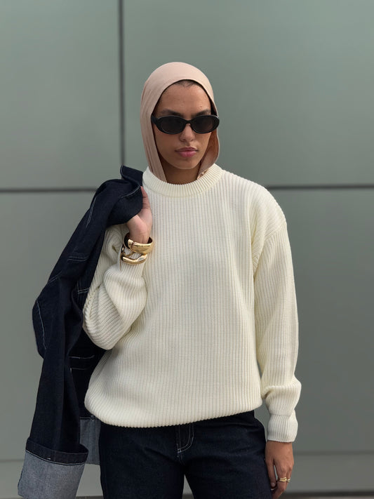 Cream Knitted Crewneck
