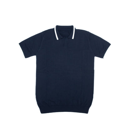 Navy Striped Polo