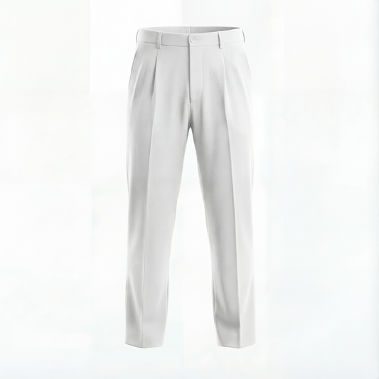 White Pleated Trousers