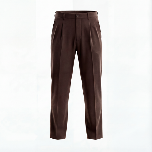 Brown Pleated Trousers