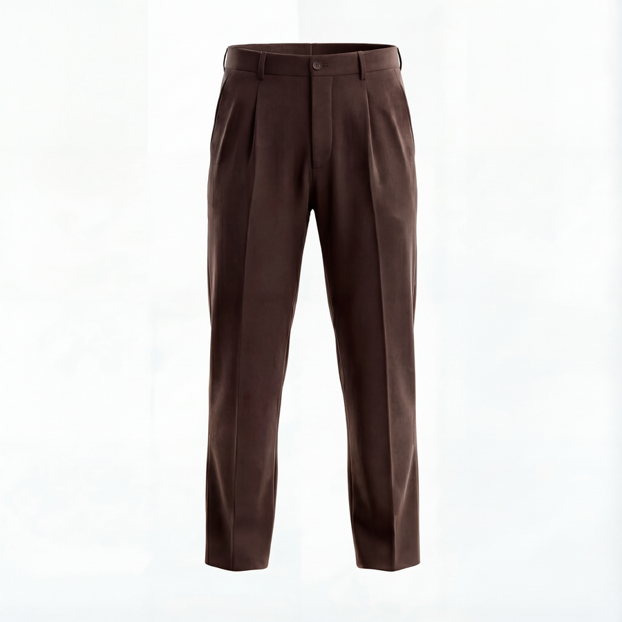 Brown Pleated Trousers