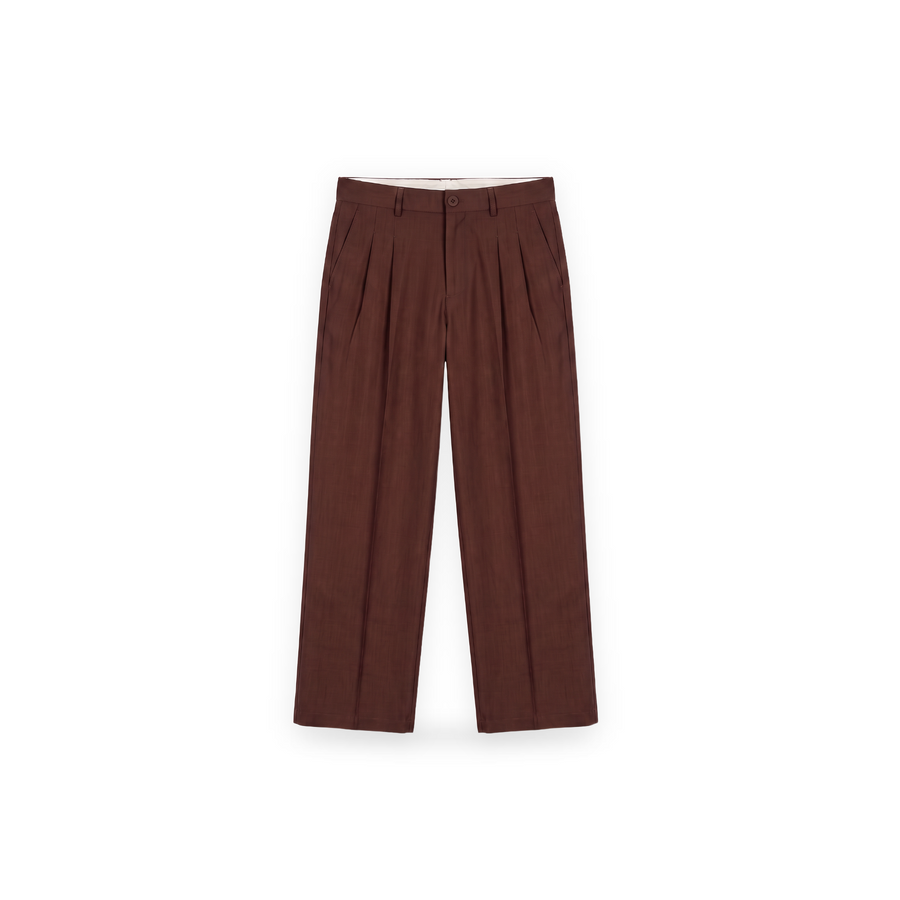 Brown Pleated Trousers
